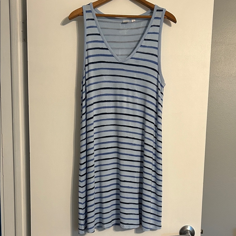GAP Sky Blue Striped Mini Tank Dress Super Soft and Comfy Size Small Summer